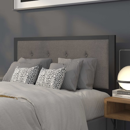 Flash Furniture Full Tufted Metal Headboard in Dark Gray Fabric HG-HB1725-F-DG-GG